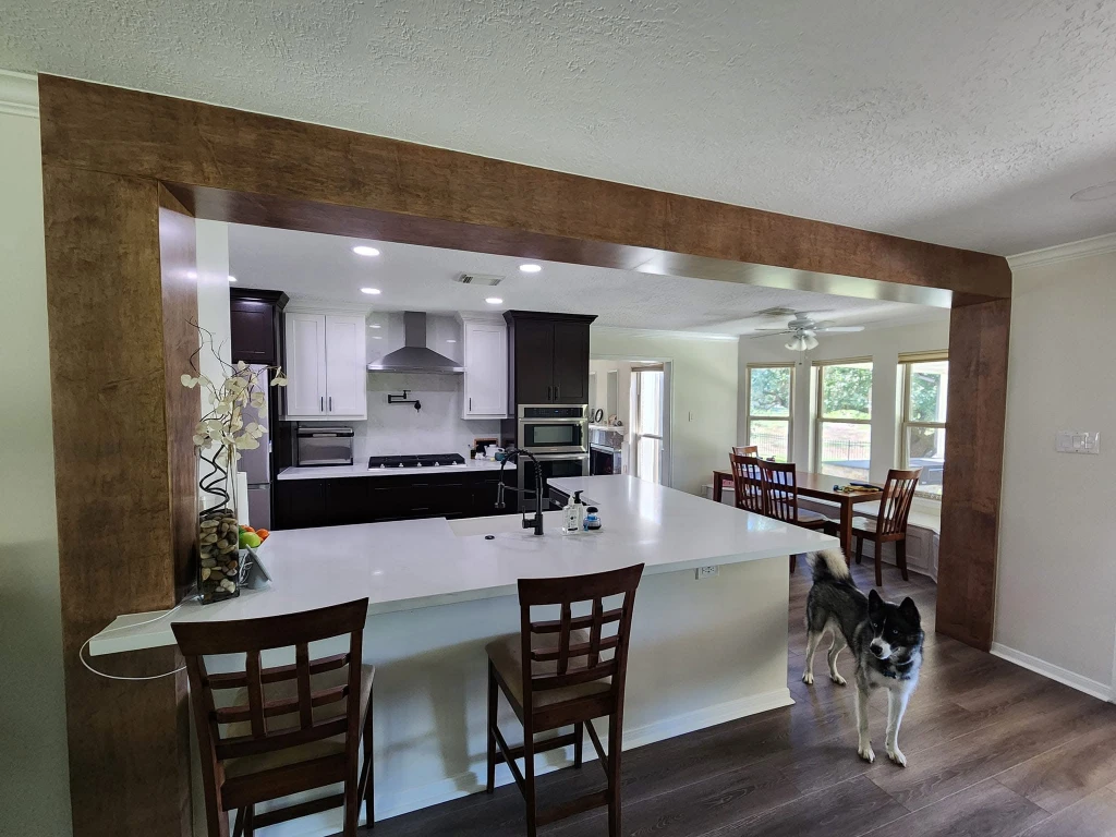Contemporary kitchen remodel with bar seating